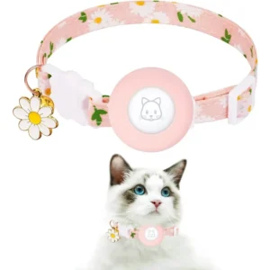Lumosie BloomTrack™ AirTag Cat Collar with Bell & Flower Charm