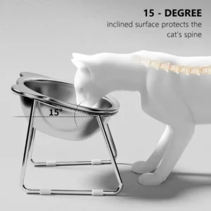 Lumosie ElevaSteel™ 15° Raised Stainless Steel Cat Bowl