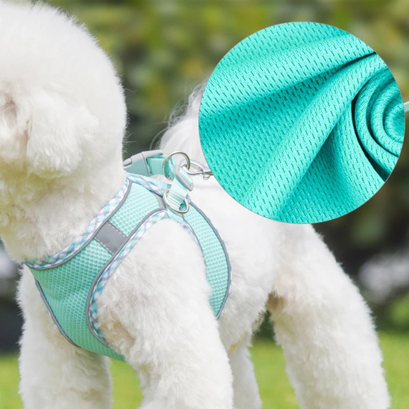 PastelPlaid Mesh Step-In Harness & Leash Set - Image 11