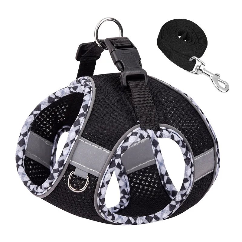 PastelPlaid Mesh Step-In Harness & Leash Set - Image 10