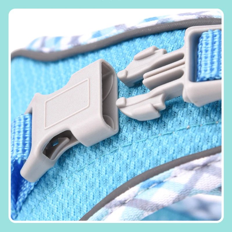 PastelPlaid Mesh Step-In Harness & Leash Set - Image 6