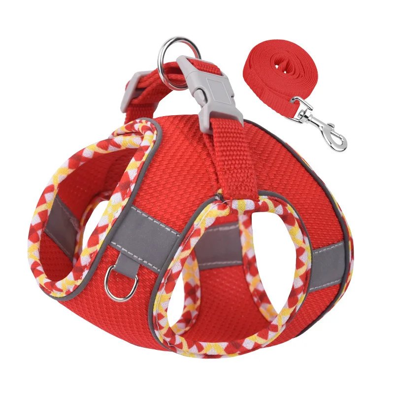 PastelPlaid Mesh Step-In Harness & Leash Set - Image 9