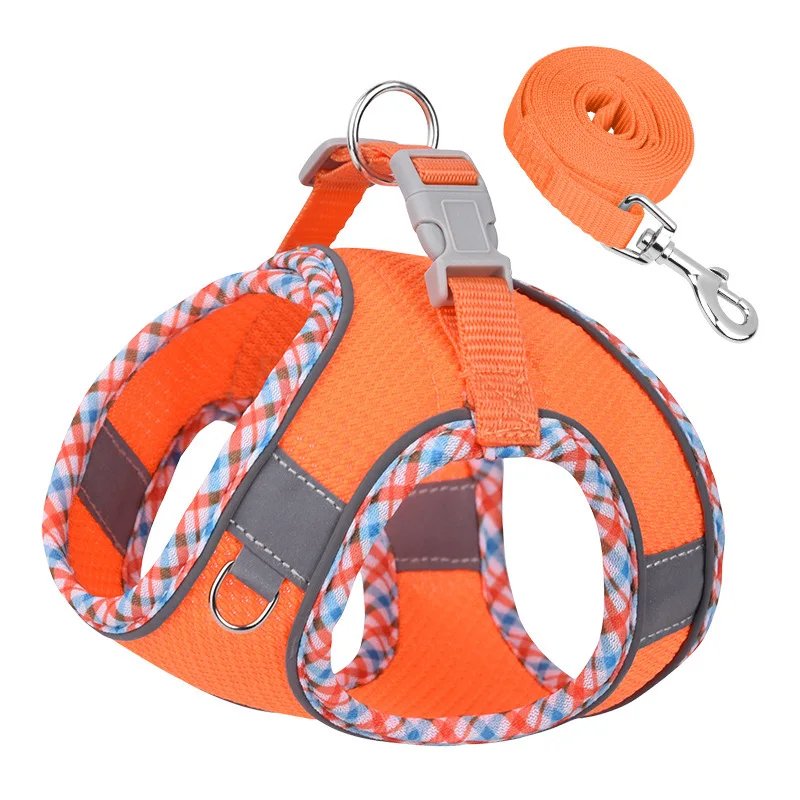 PastelPlaid Mesh Step-In Harness & Leash Set - Image 8