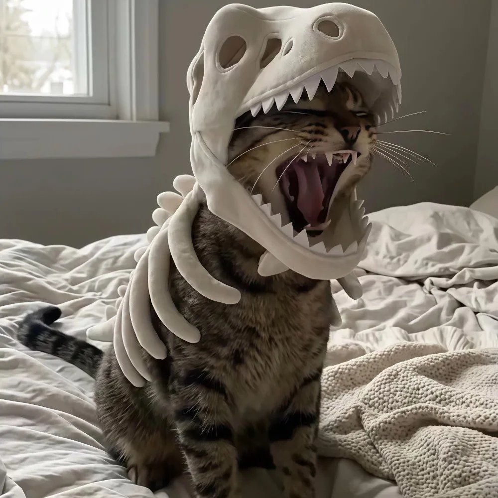 Glow-in-the-Dark Dinosaur Skeleton Pet Costume - Image 2
