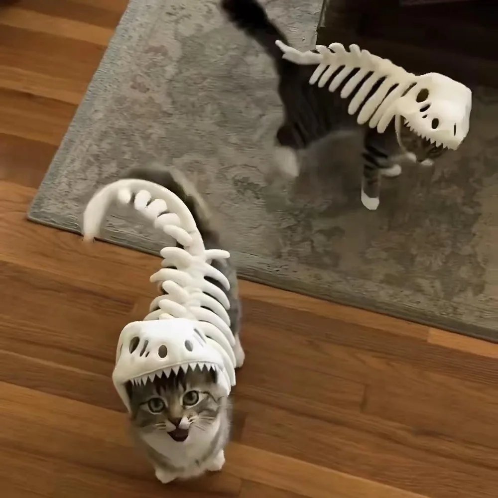 Glow-in-the-Dark Dinosaur Skeleton Pet Costume - Image 7